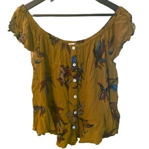 Anthropologie peasant style off shoulder top